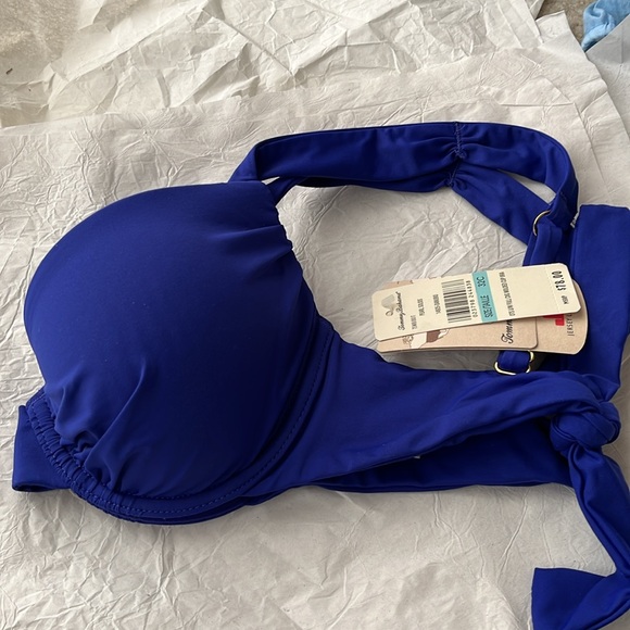 - NWT Kenneth Cole Halter Underwire Bra Swim Bikini Top 32C Deep Purple Blue - Picture 9 of 13